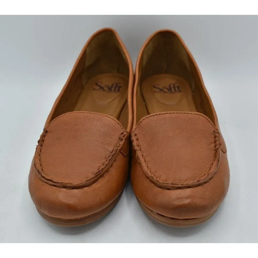 Sofft Womans Size 10‎ Kambray Luggage Leather Slip On Loafers Shoes